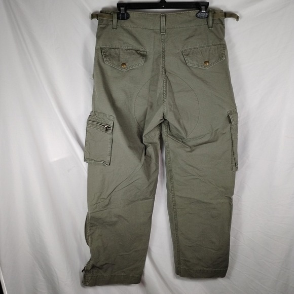 Levis Workwear Pants Mens 30x32 Green Loose Straight Cargo Zip Hem Cotton - Picture 7 of 16